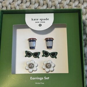 Kate Spade Blue, Green, White Earrings Set